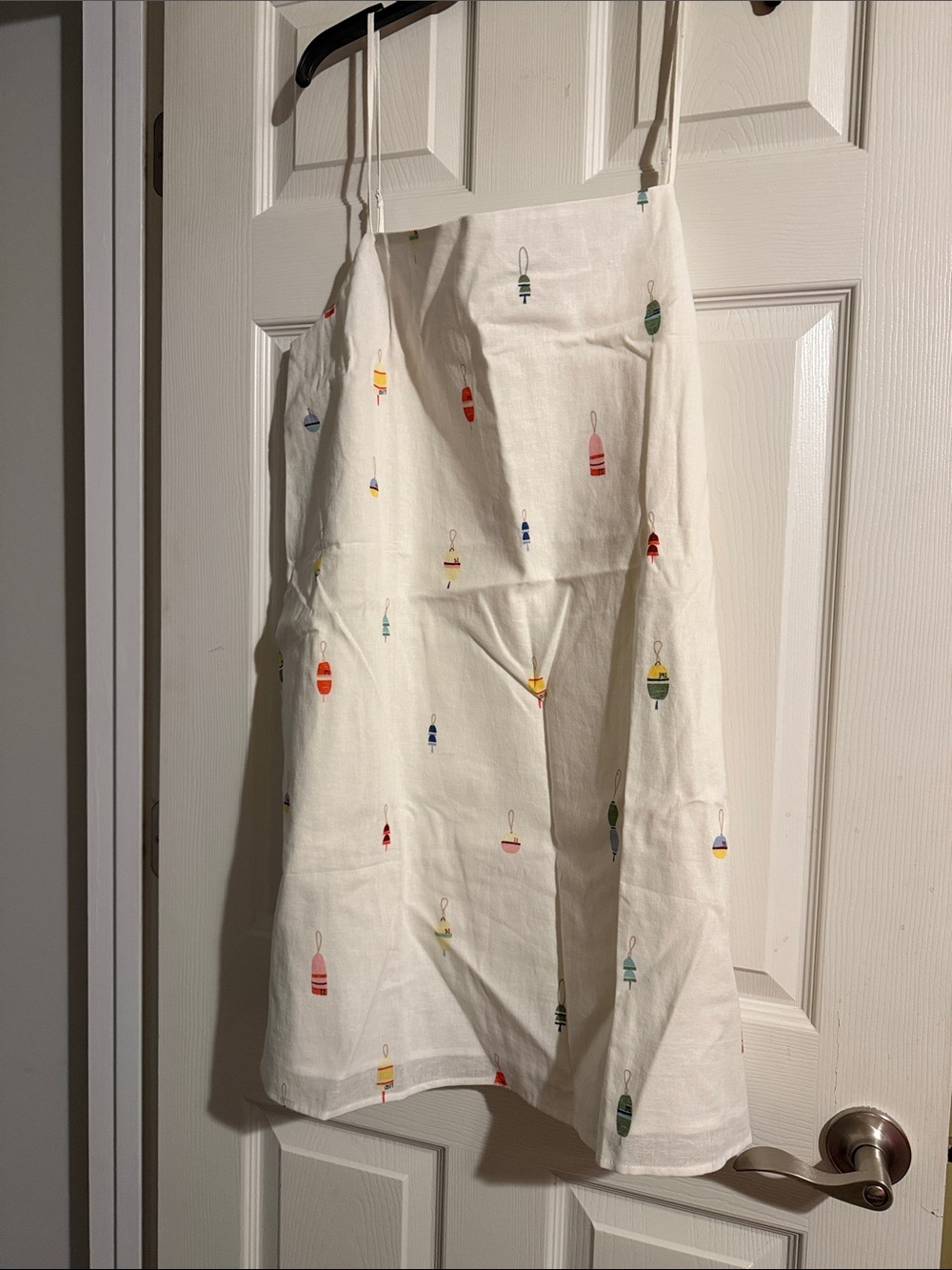 LOFT White Sundress with Multicolor Buoy Print
